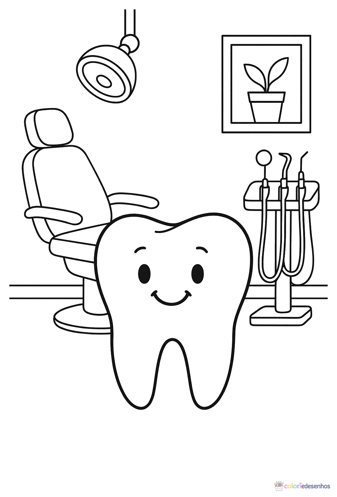 Dente e Dentistas para colorir