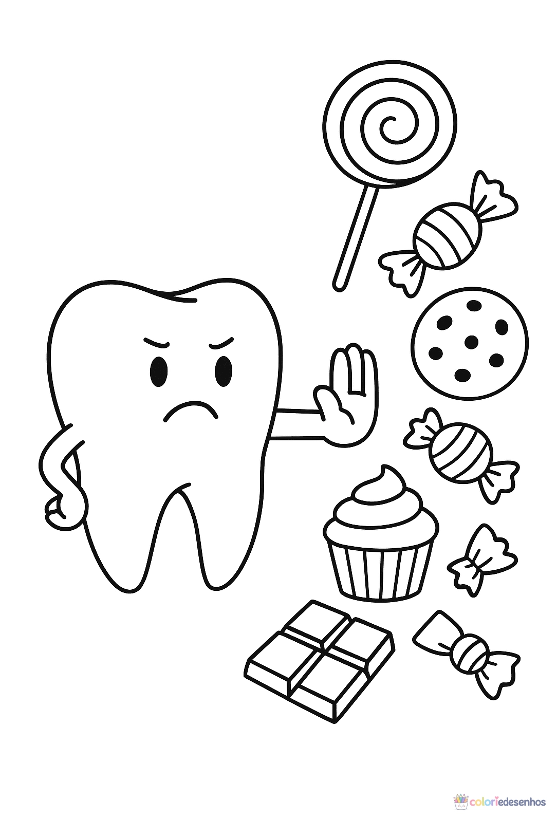 Dente e Dentistas para colorir