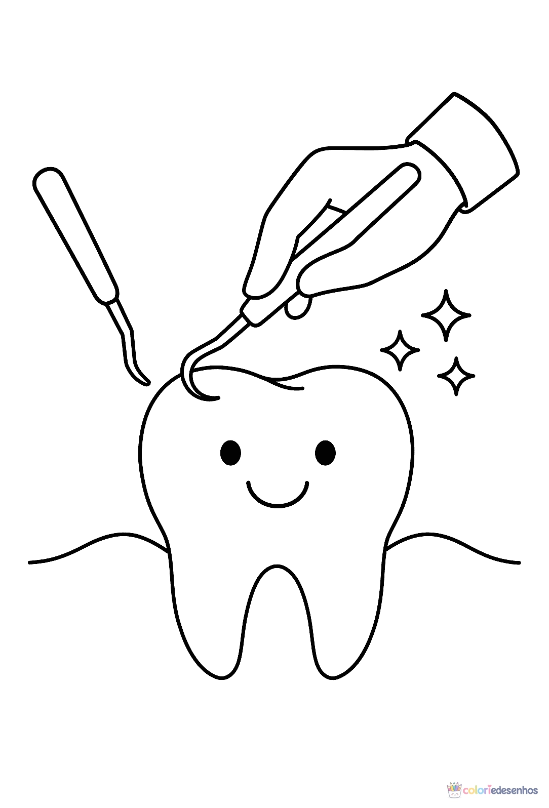 Dente e Dentistas para colorir