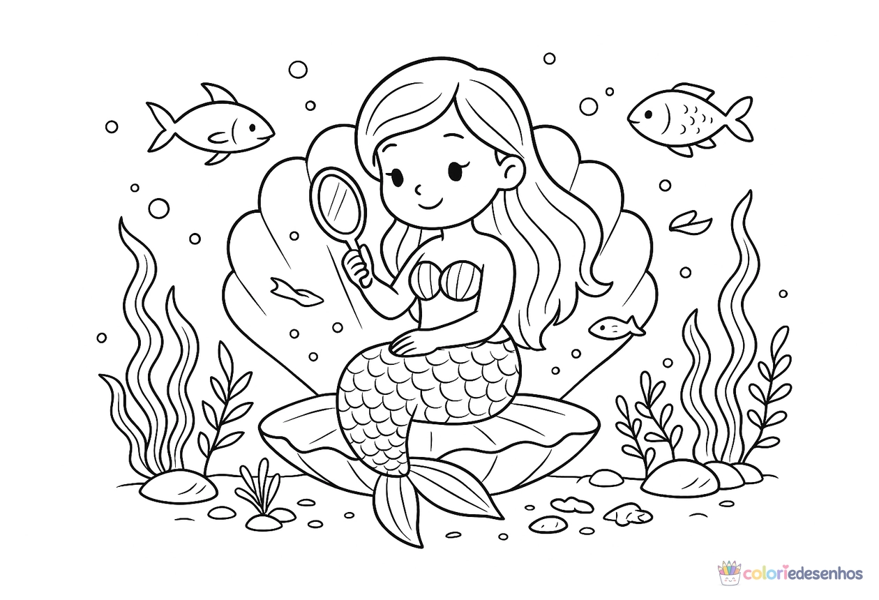 Sereia para colorir