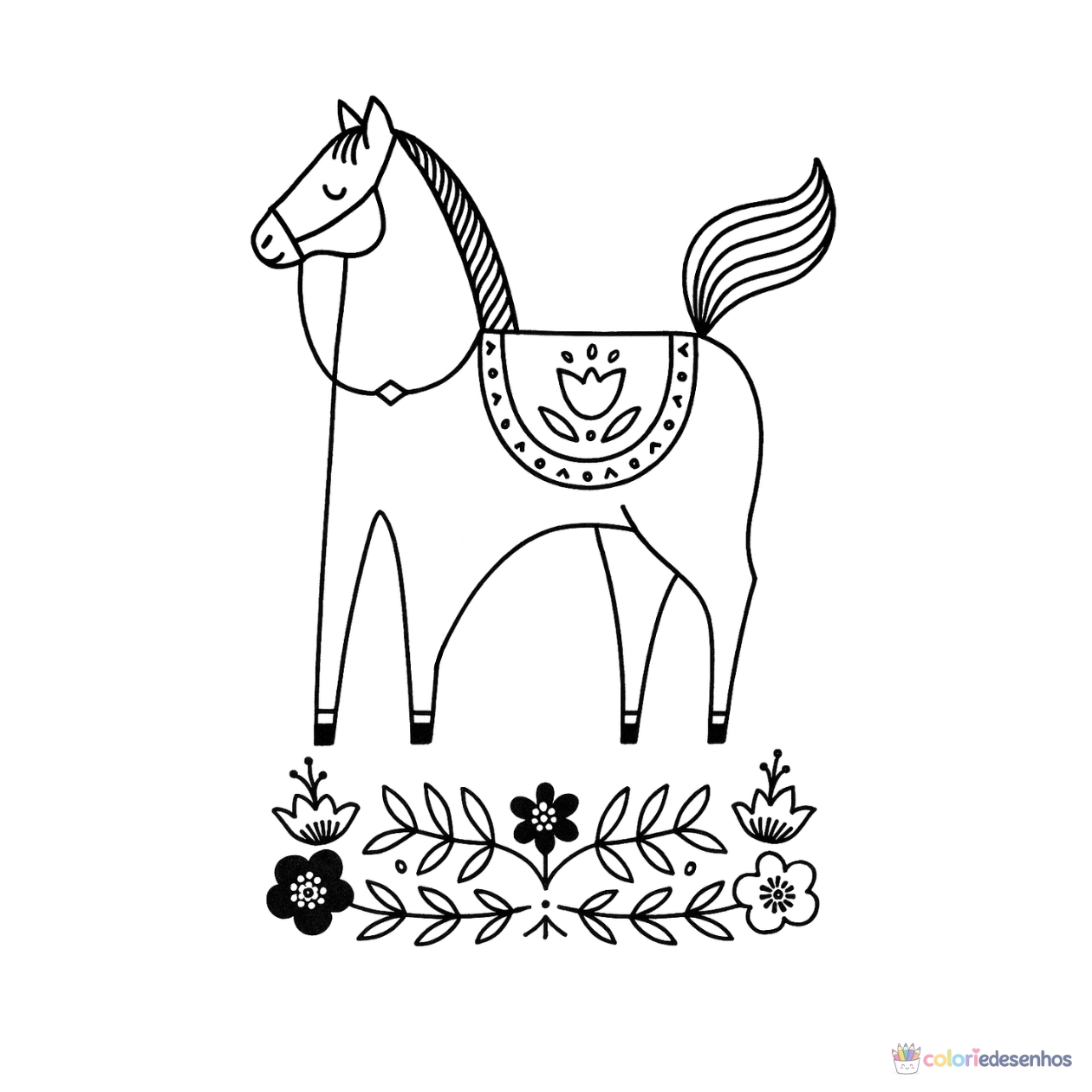 Cavalos para colorir