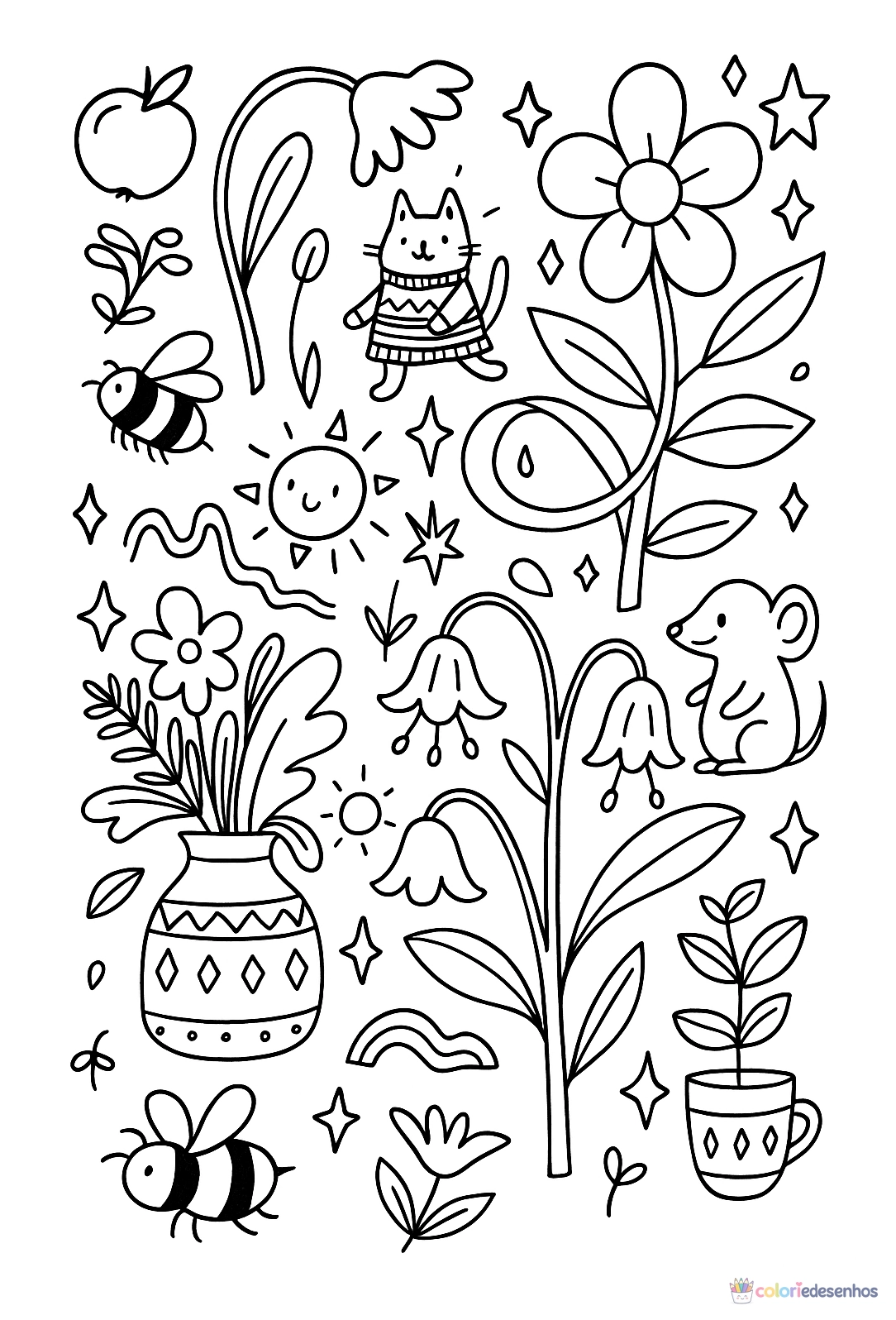 Flores para colorir