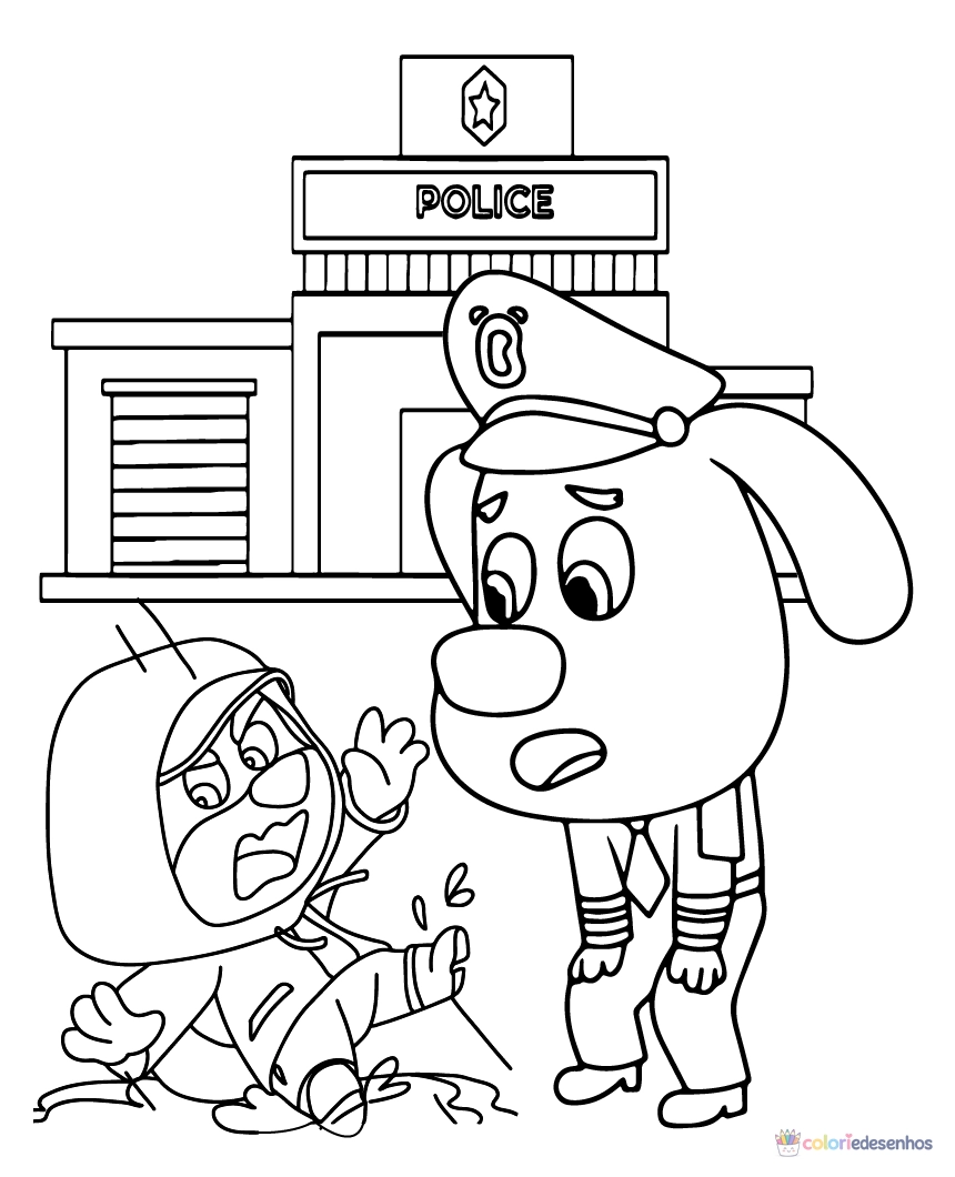 Detetive Labrador para colorir