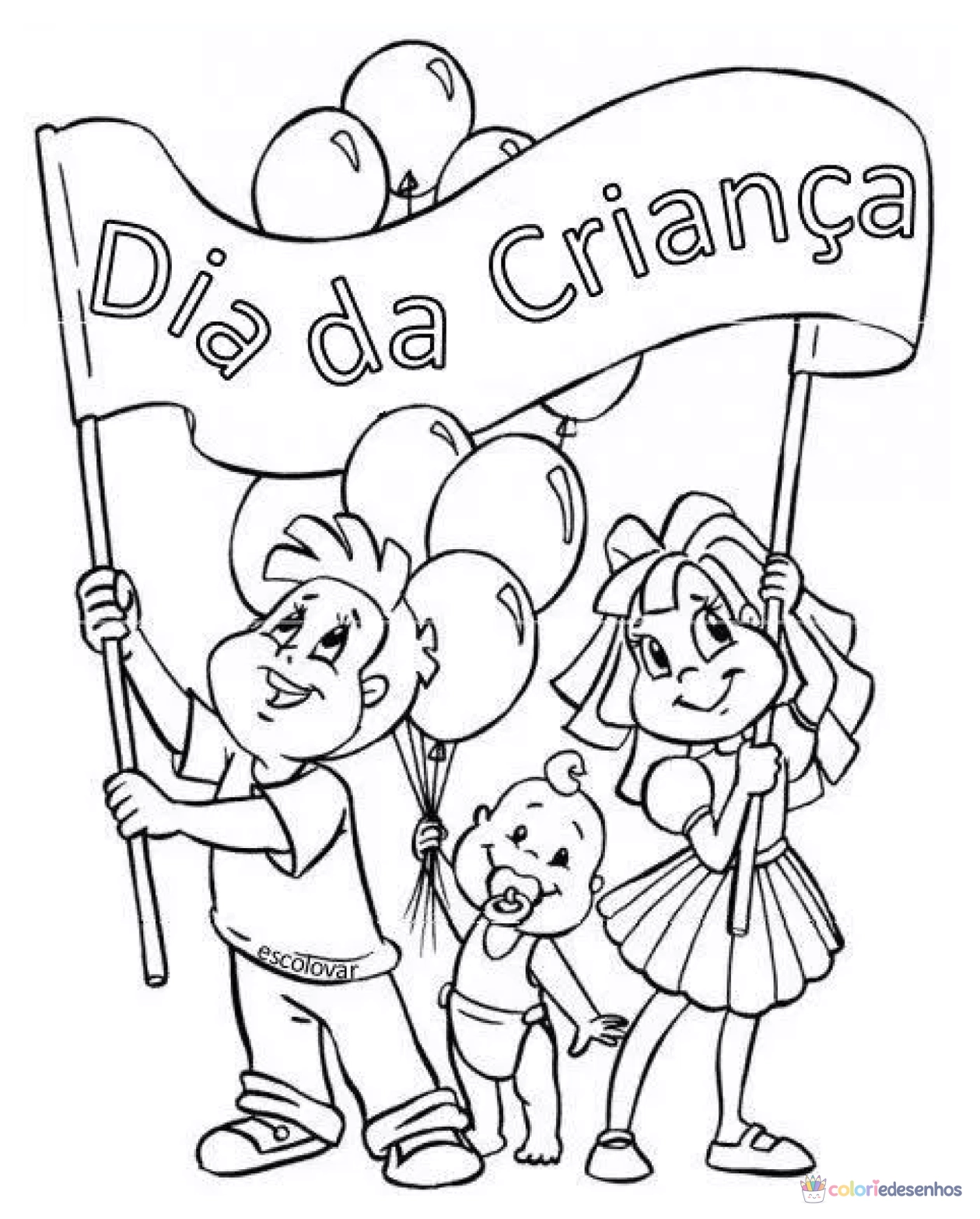 Desenhos de Dia das Crianças para colorir