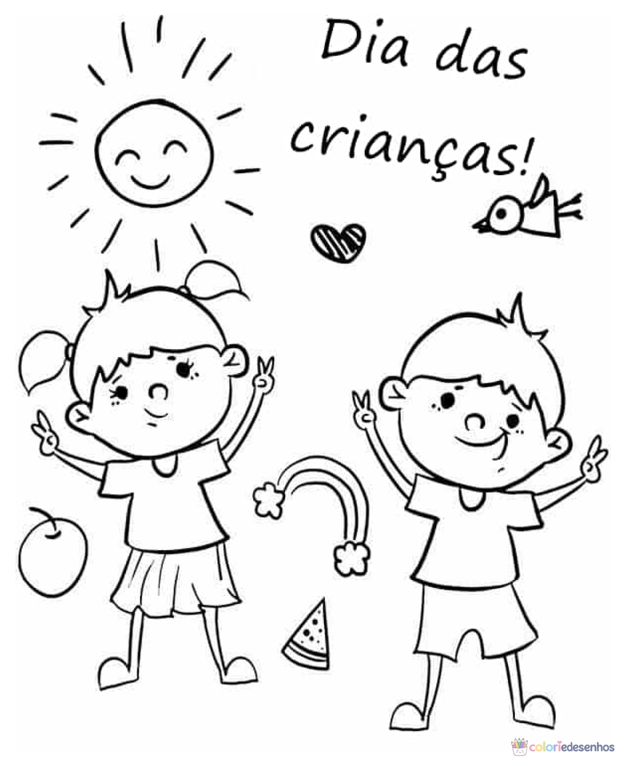 Dia das crianças para colorir