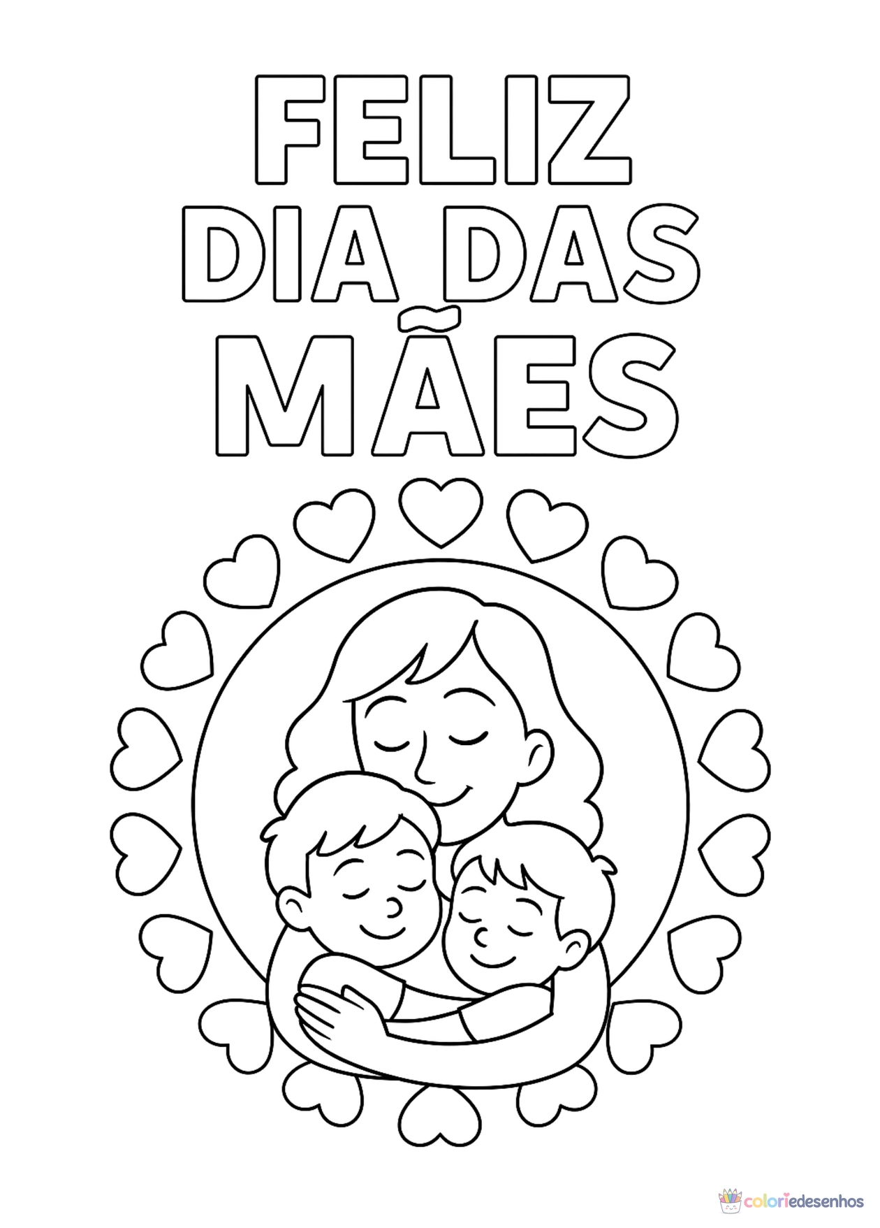 Dia das mães para colorir