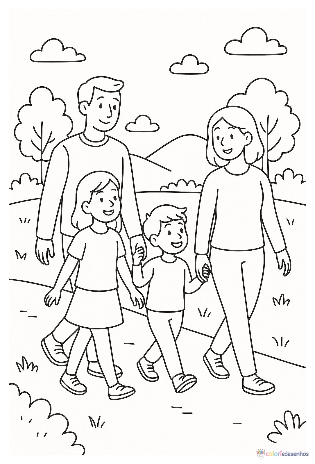 Família para colorir