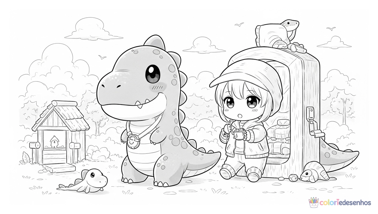 Dinossauro para imprimir e colorir para colorir