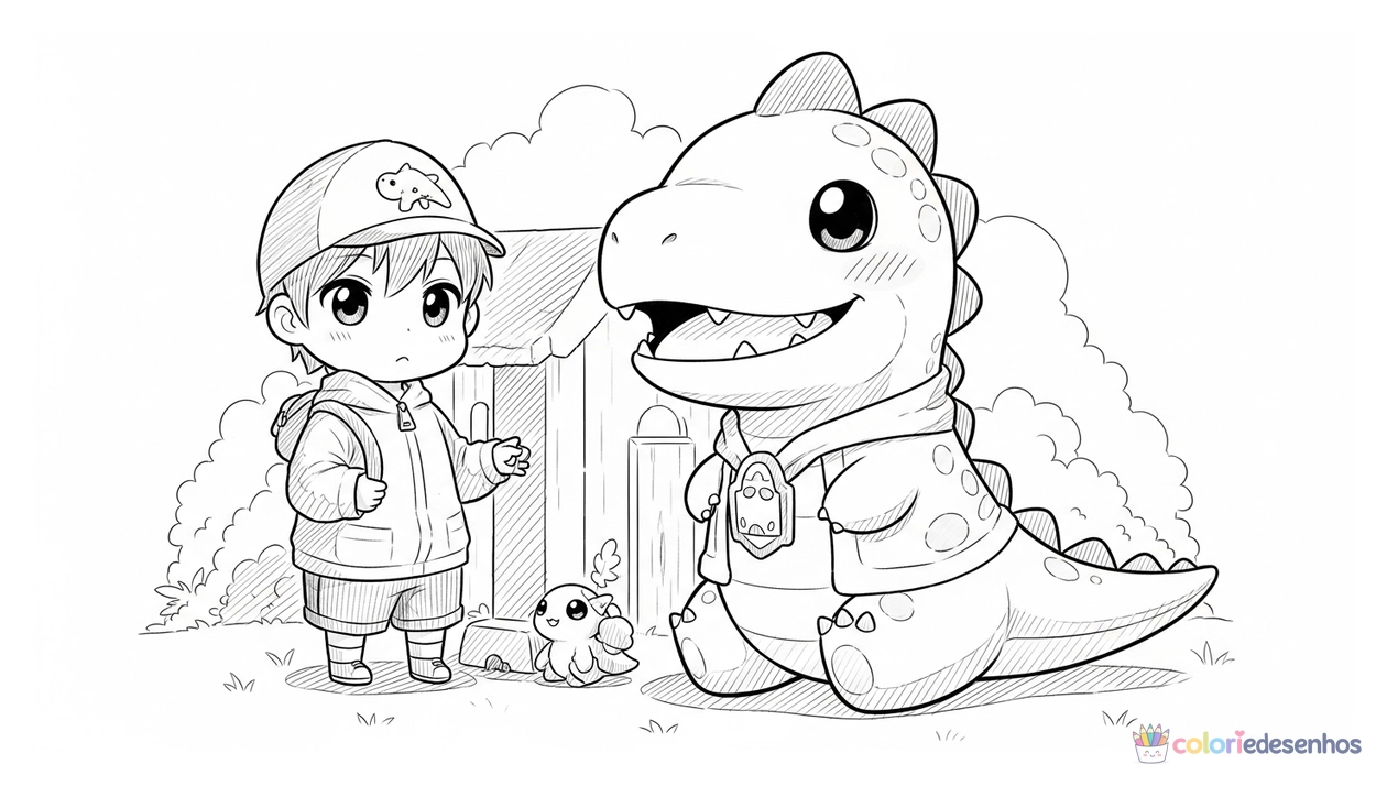 Dinossauro para imprimir e colorir para colorir