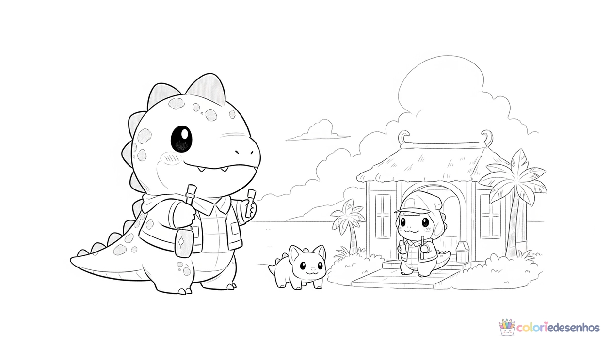 Dinossauro para imprimir e colorir para colorir