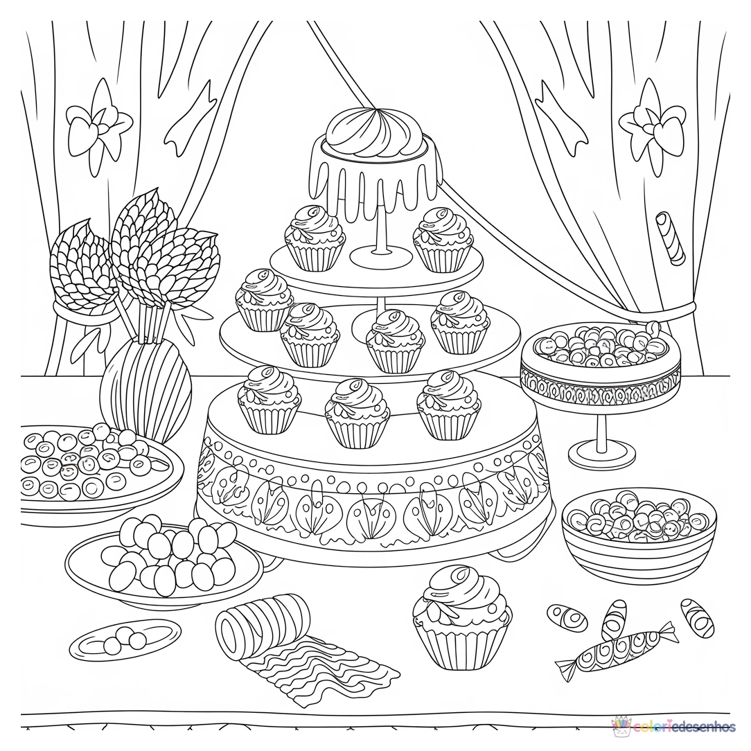 Doce para colorir