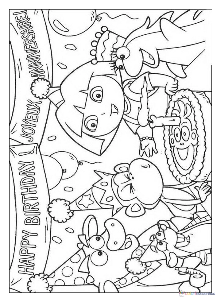 Dora para colorir