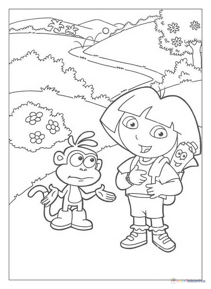 Dora para colorir