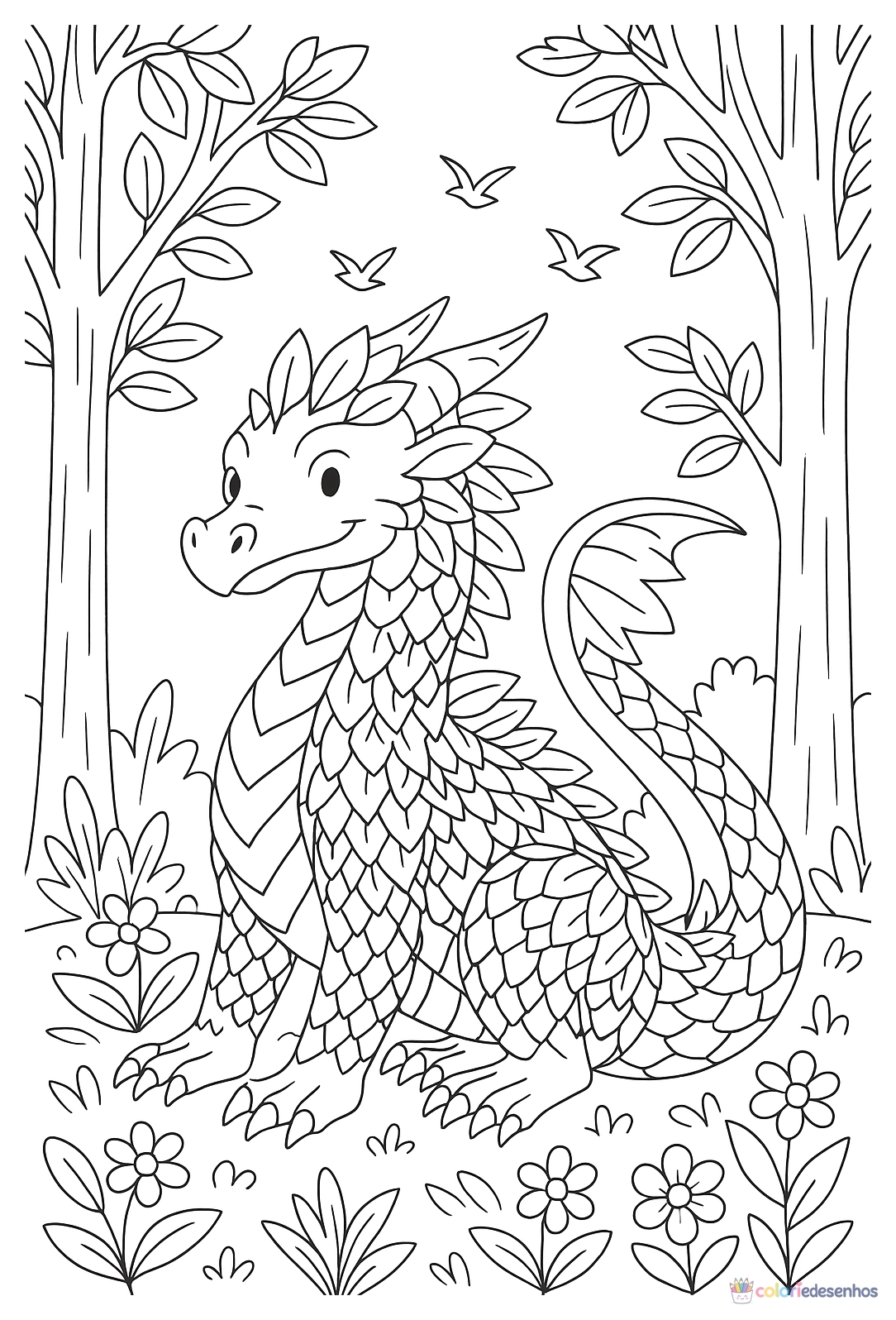 Dragão para colorir