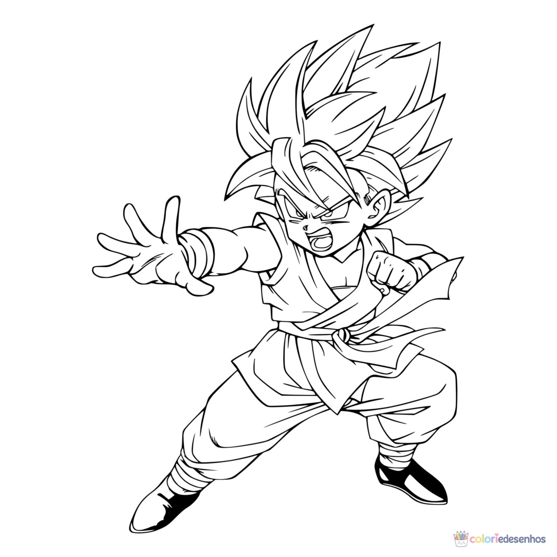 Goku para colorir