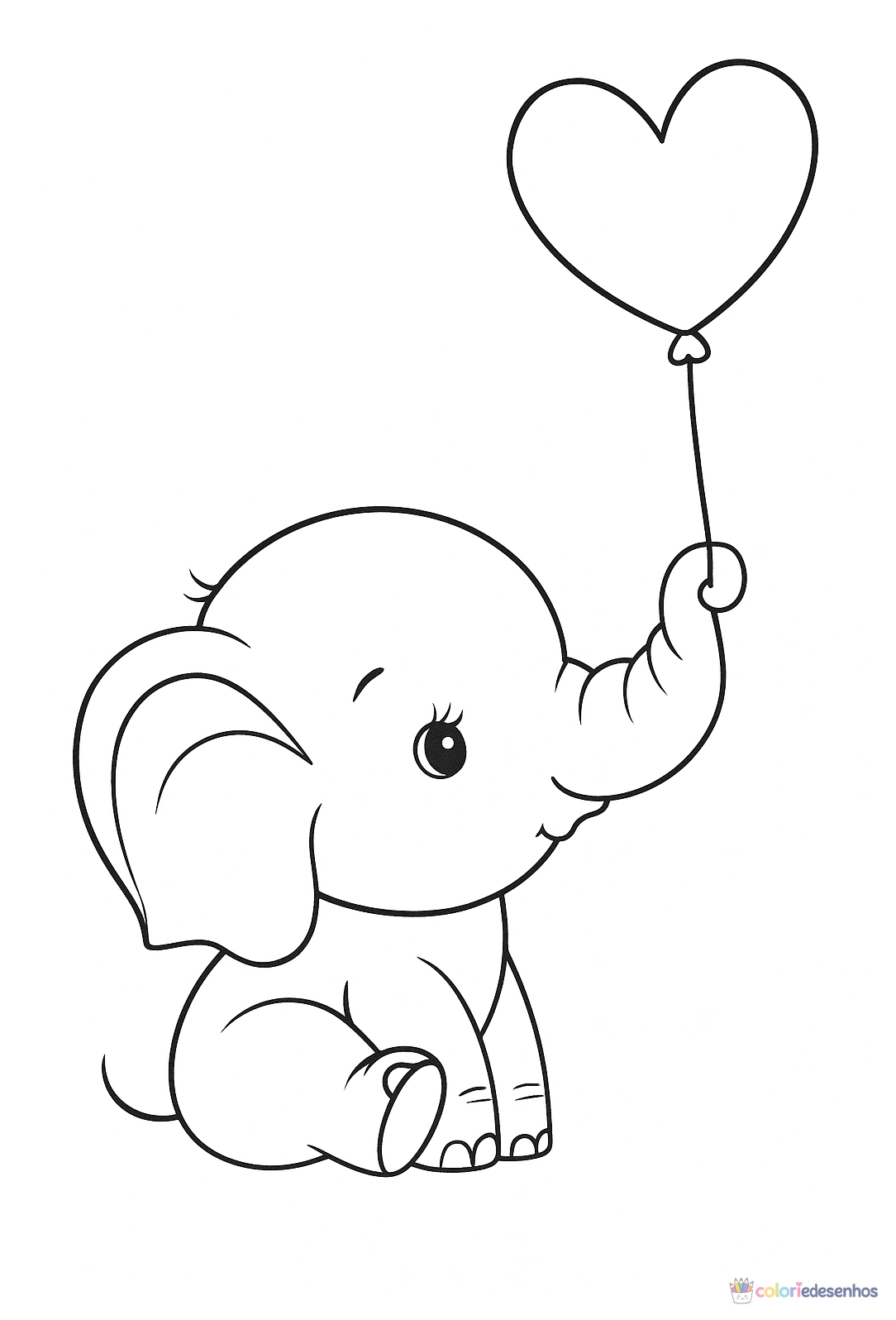 Desenhos de Elefantes para colorir