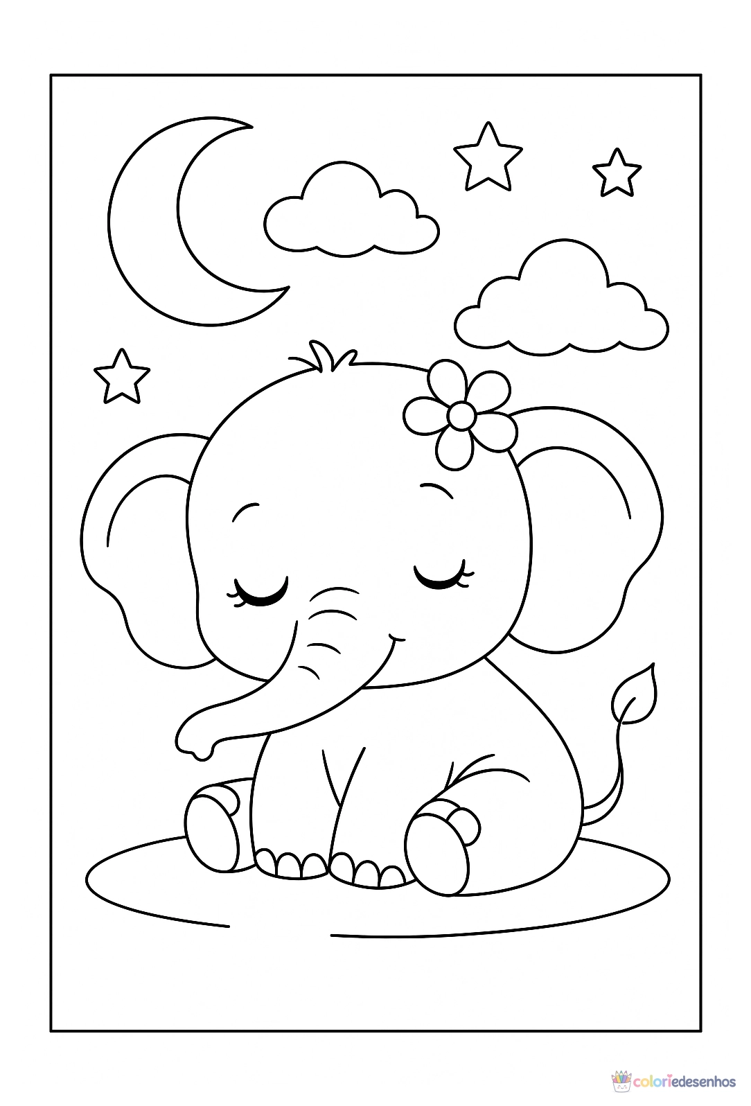 Elefante para colorir