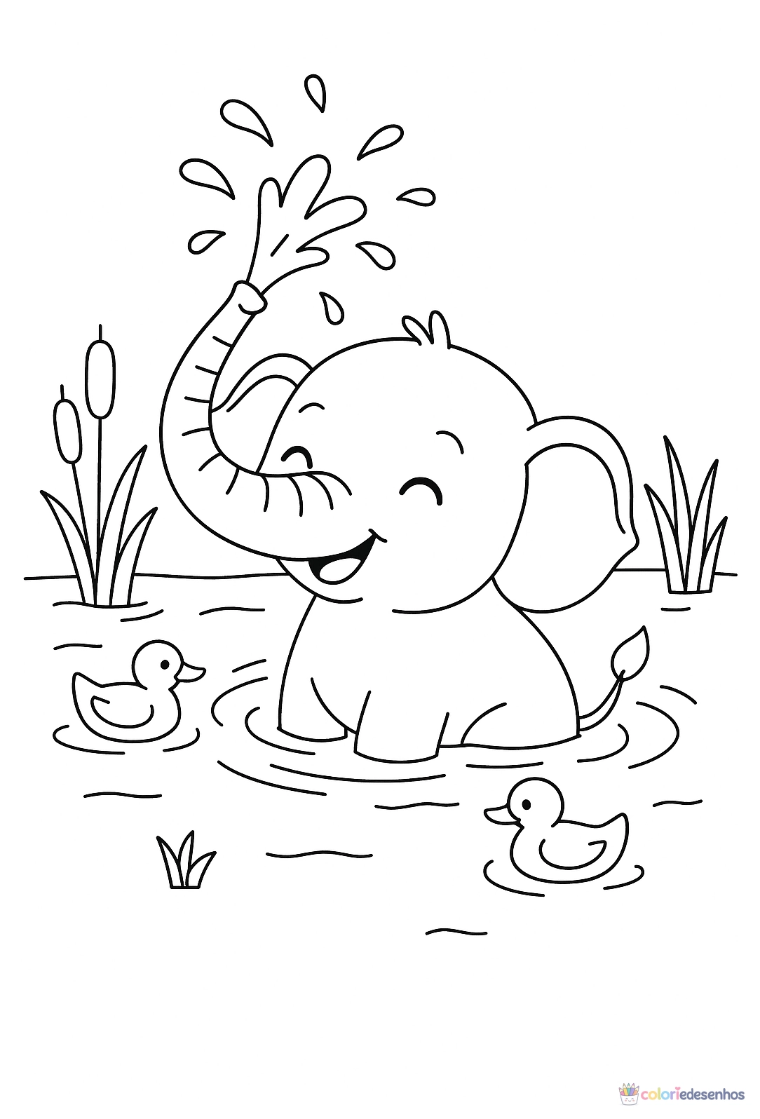 Elefante para colorir
