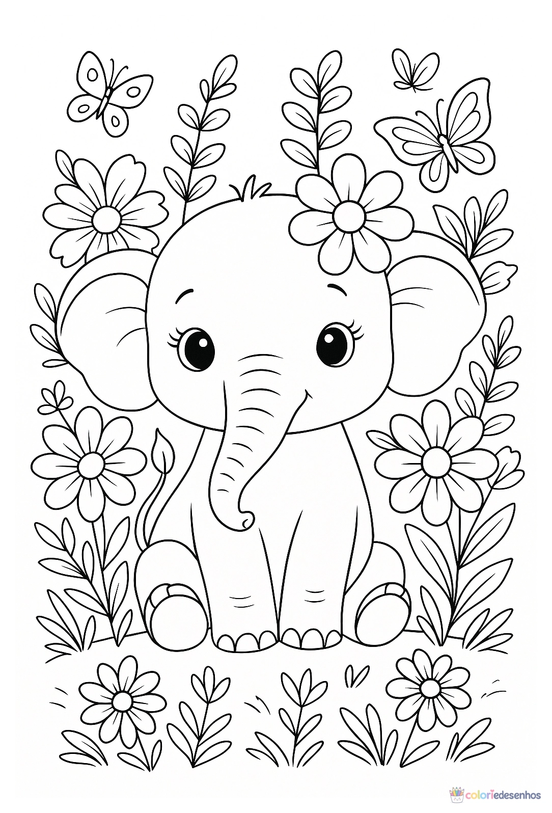 Elefante para colorir
