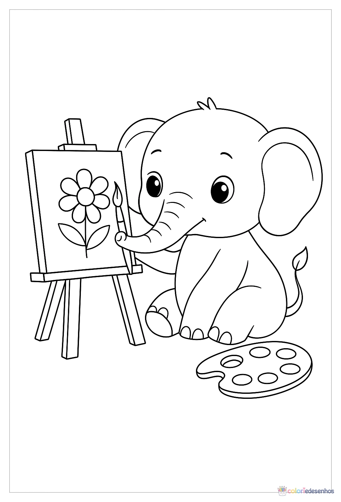 Elefante para colorir