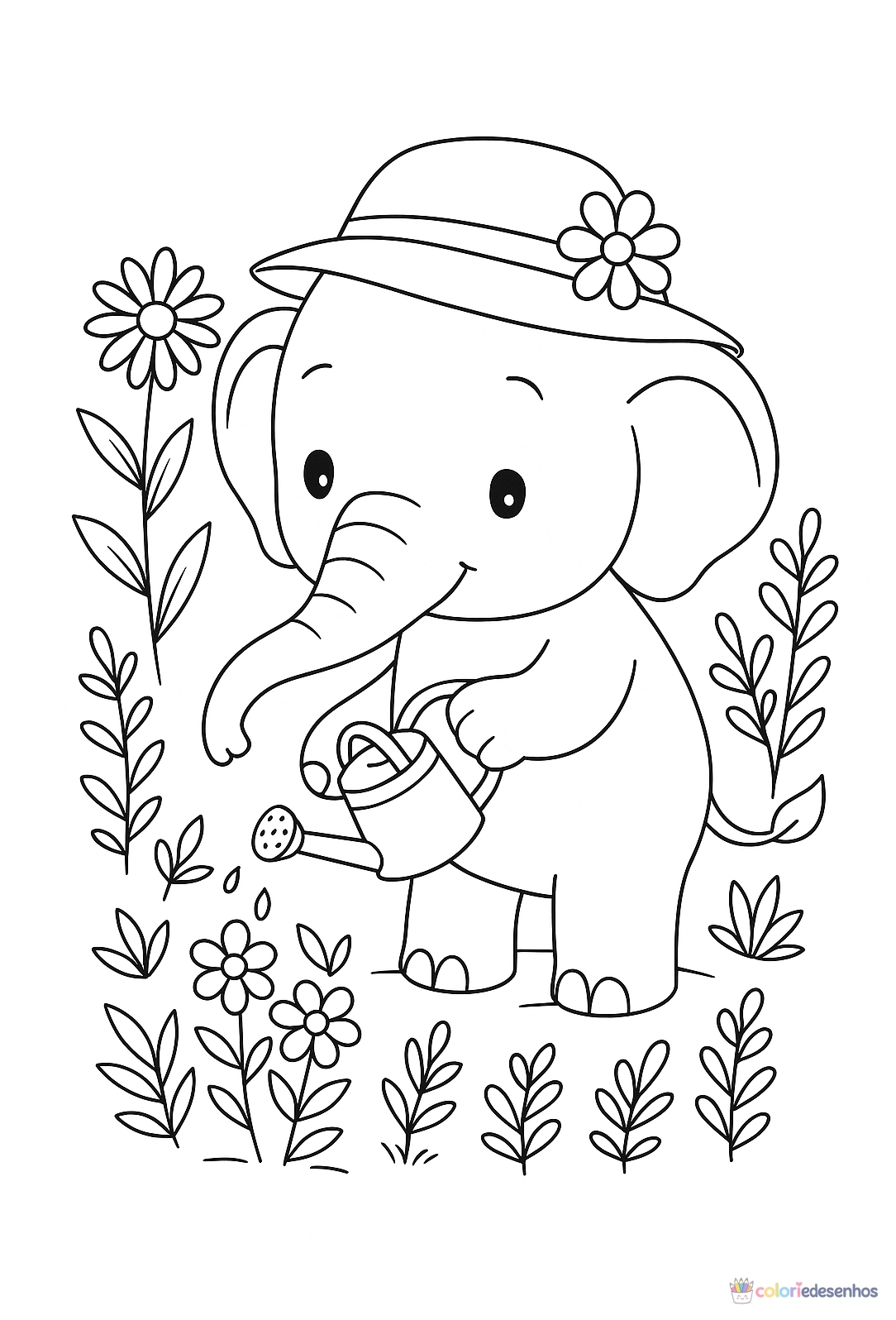 Elefante para colorir