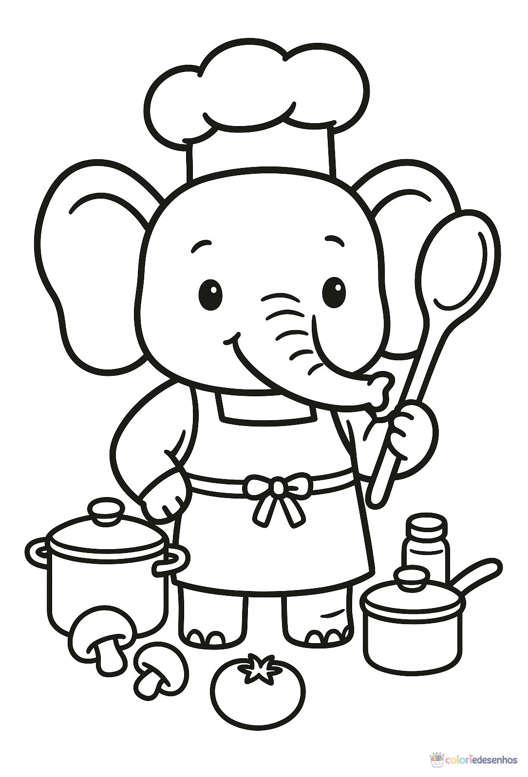 Elefante para colorir