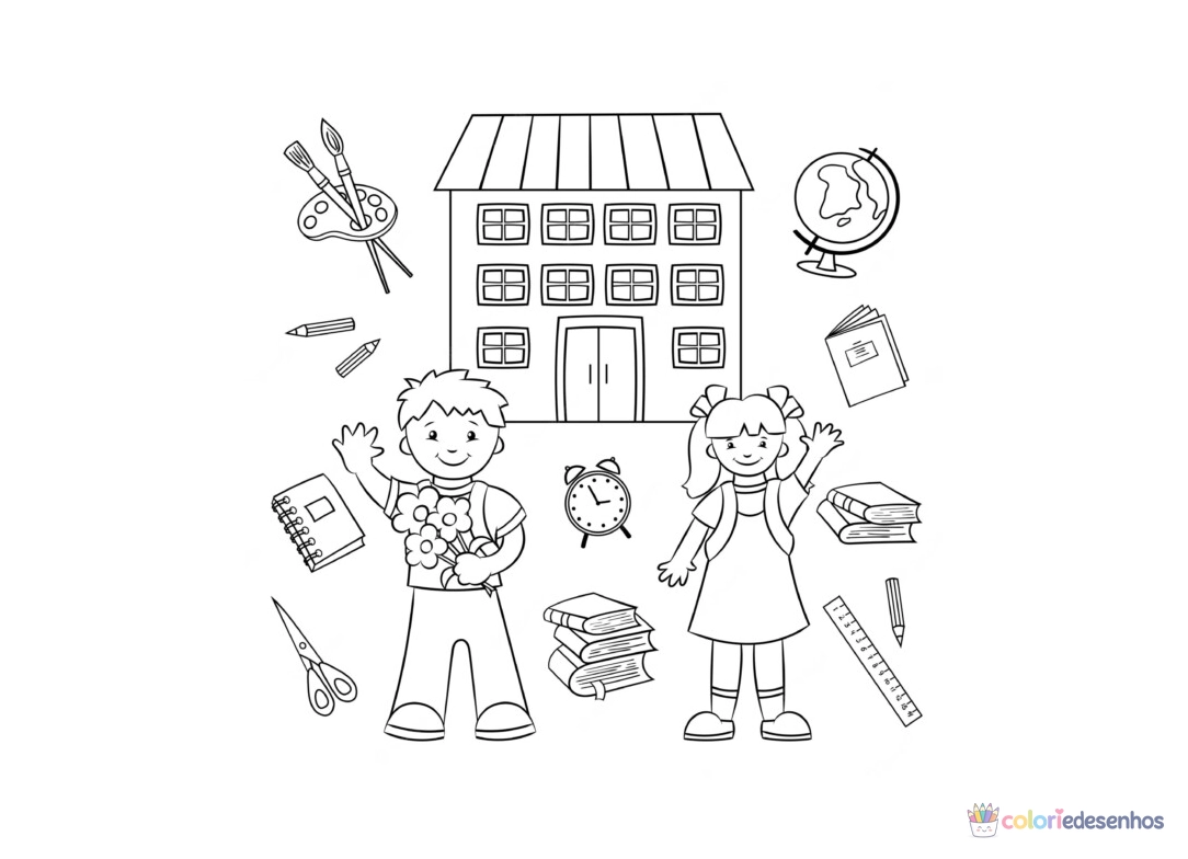 Escola para colorir