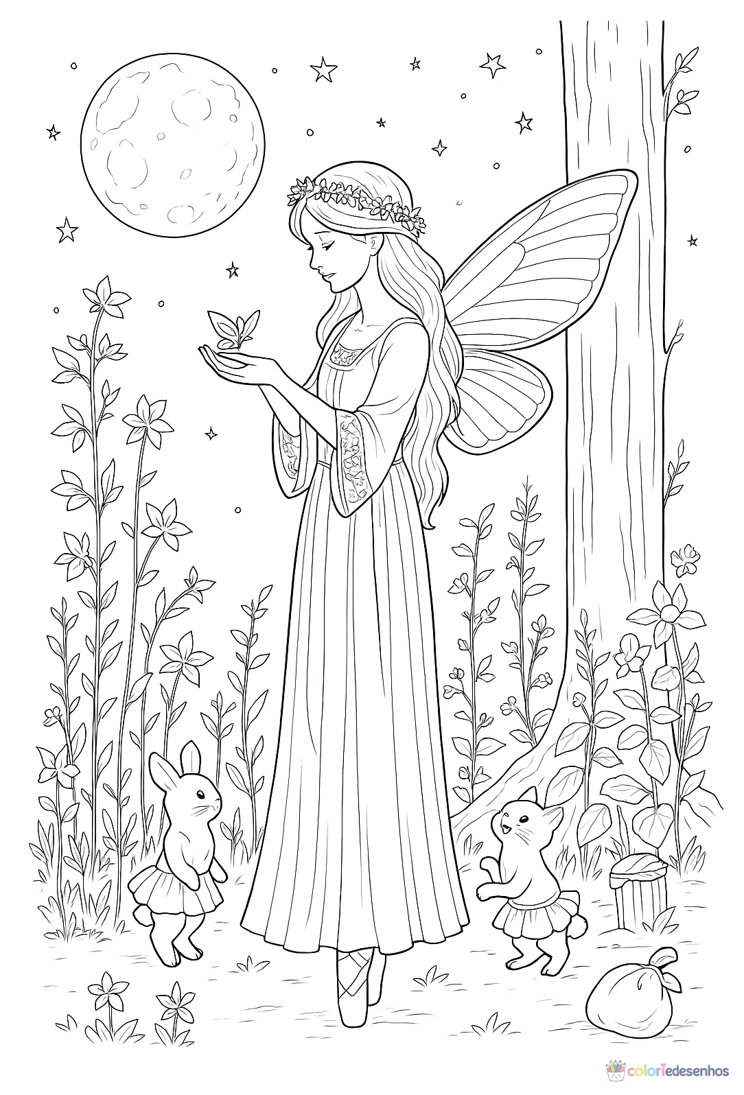 Desenhos de Fadas para colorir