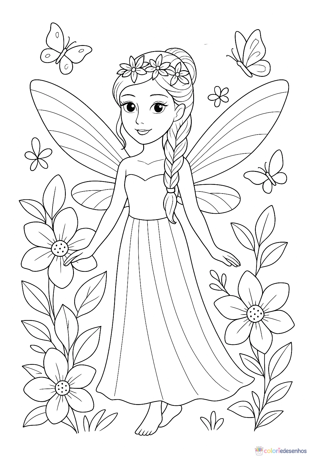 Fada para colorir