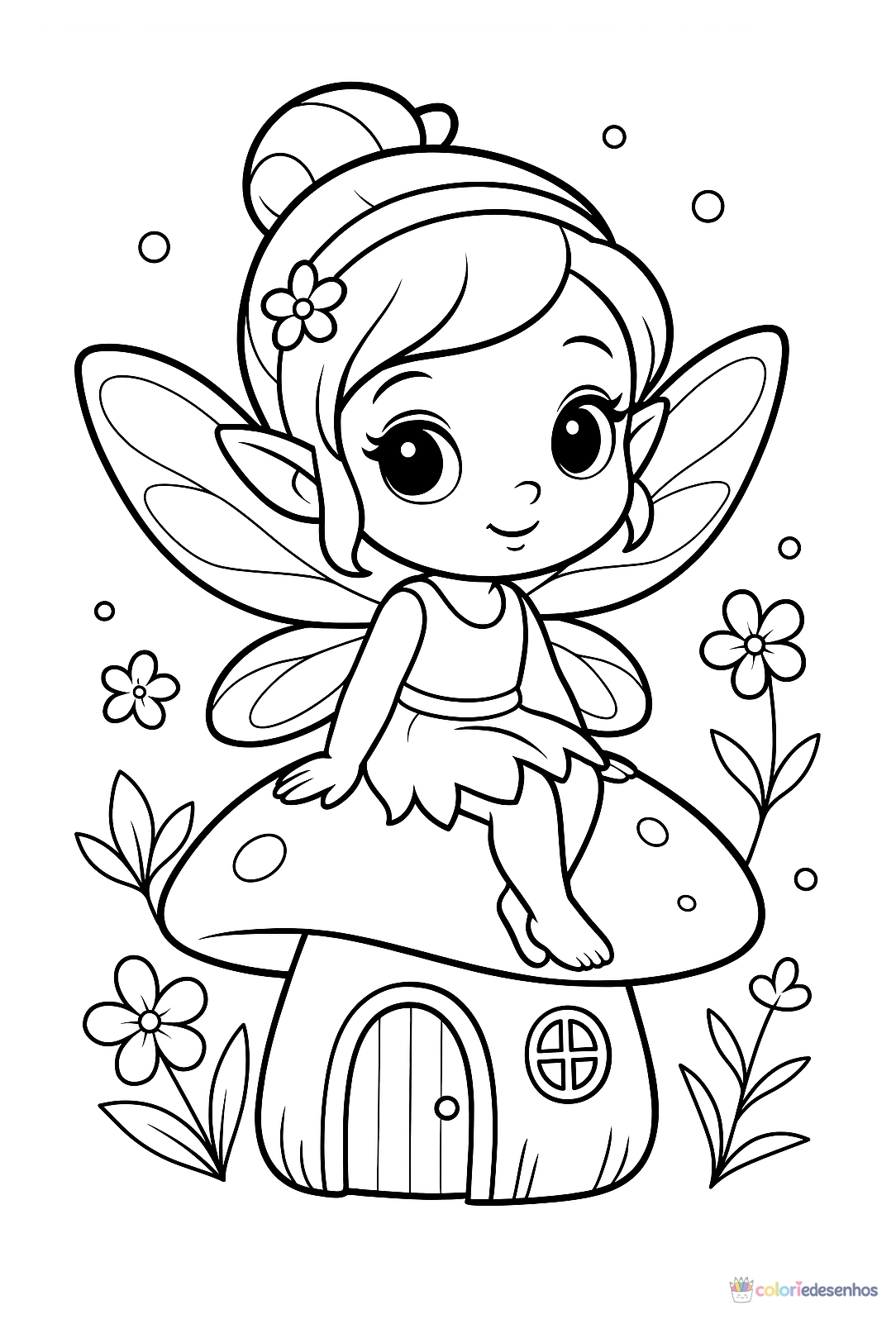 Fada para colorir