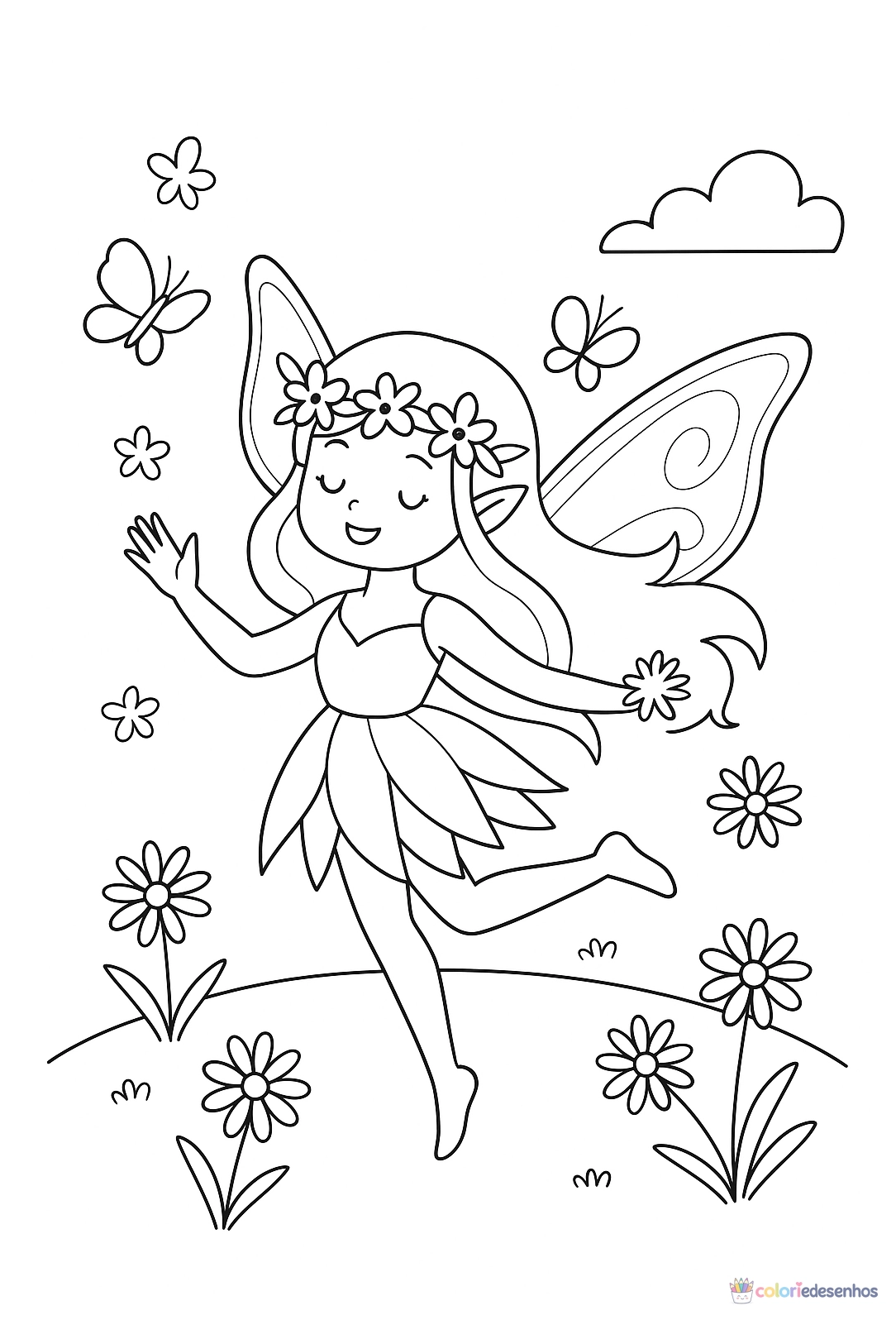 Fada para colorir