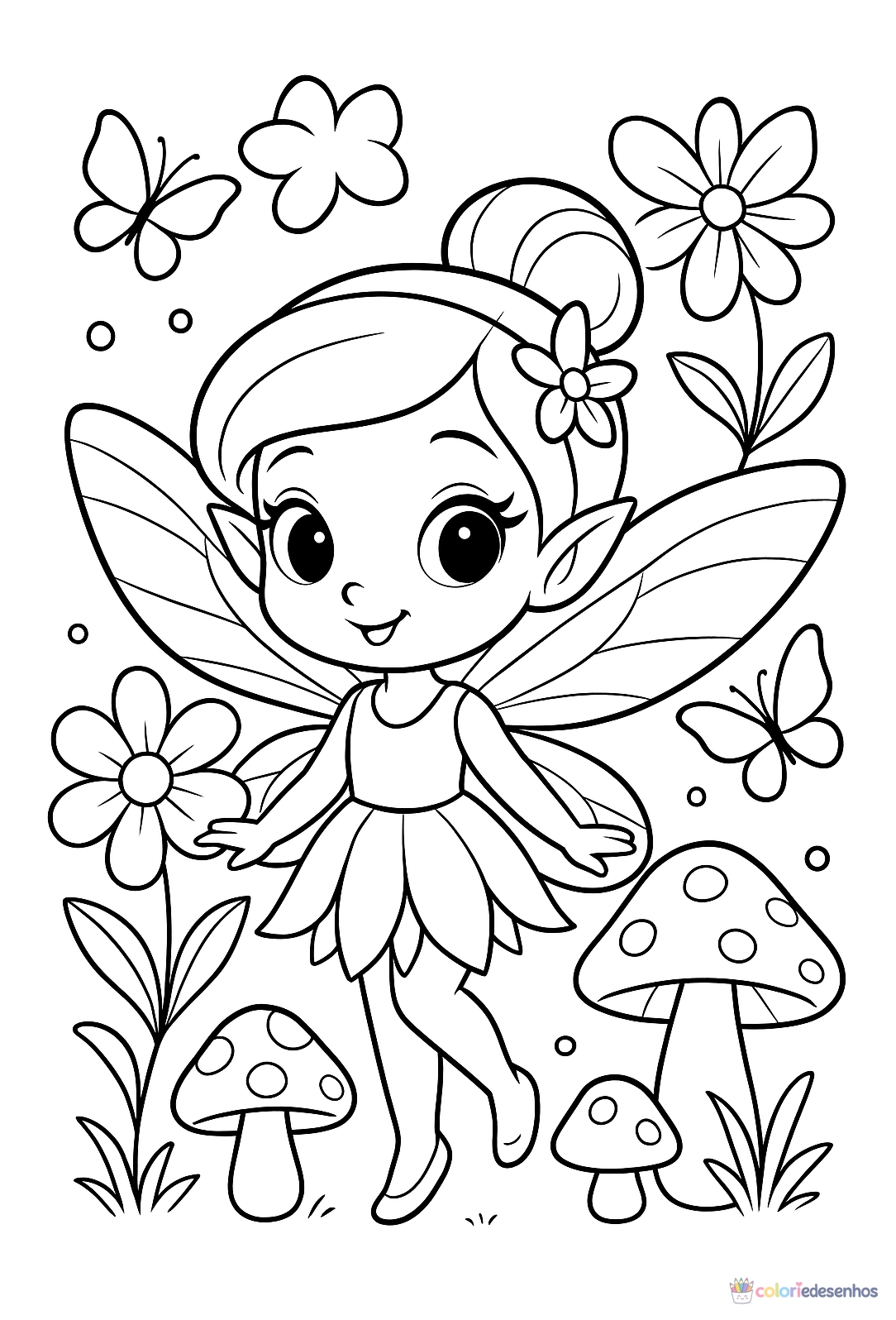 Fada para colorir