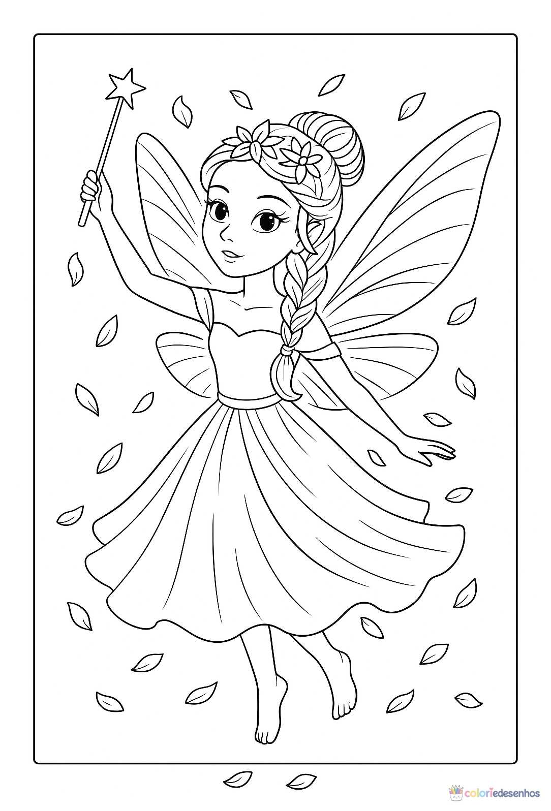 Fada para colorir