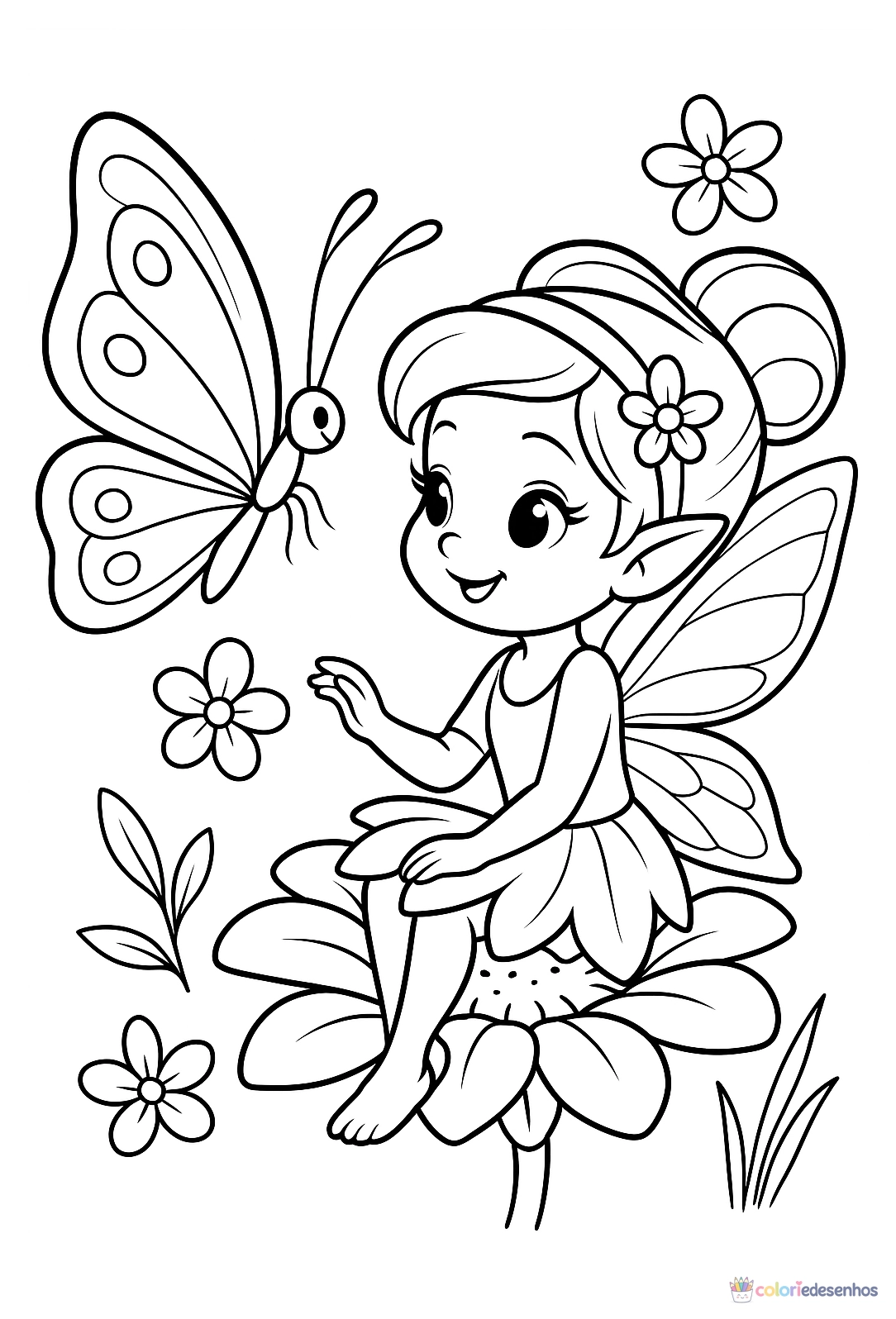 Fada para colorir