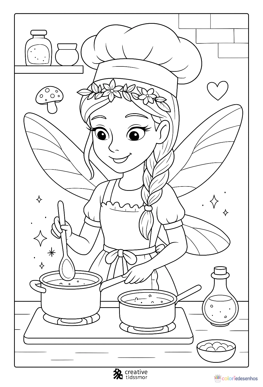 Fada para colorir