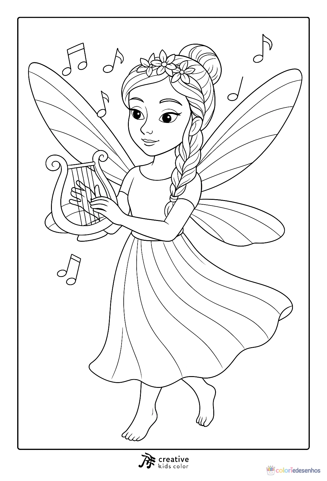 Fada para colorir