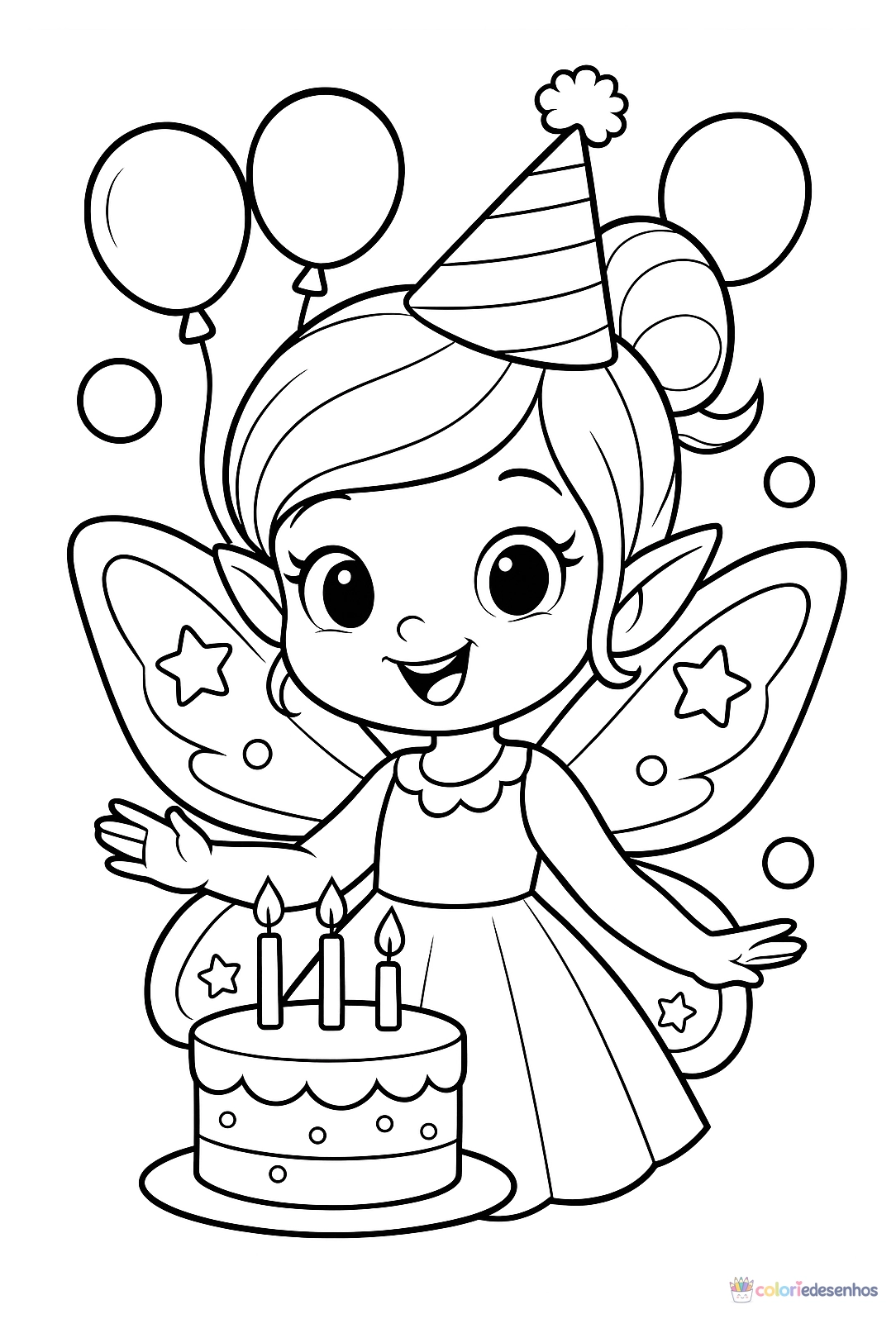 Fada para colorir