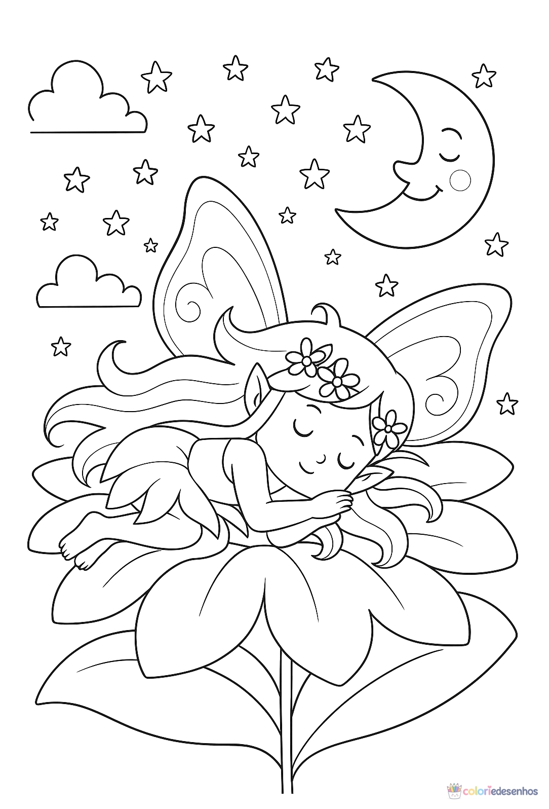 Fada para colorir