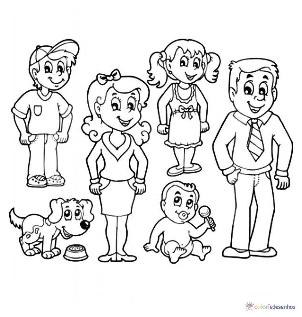 Desenhos de Famílias para colorir