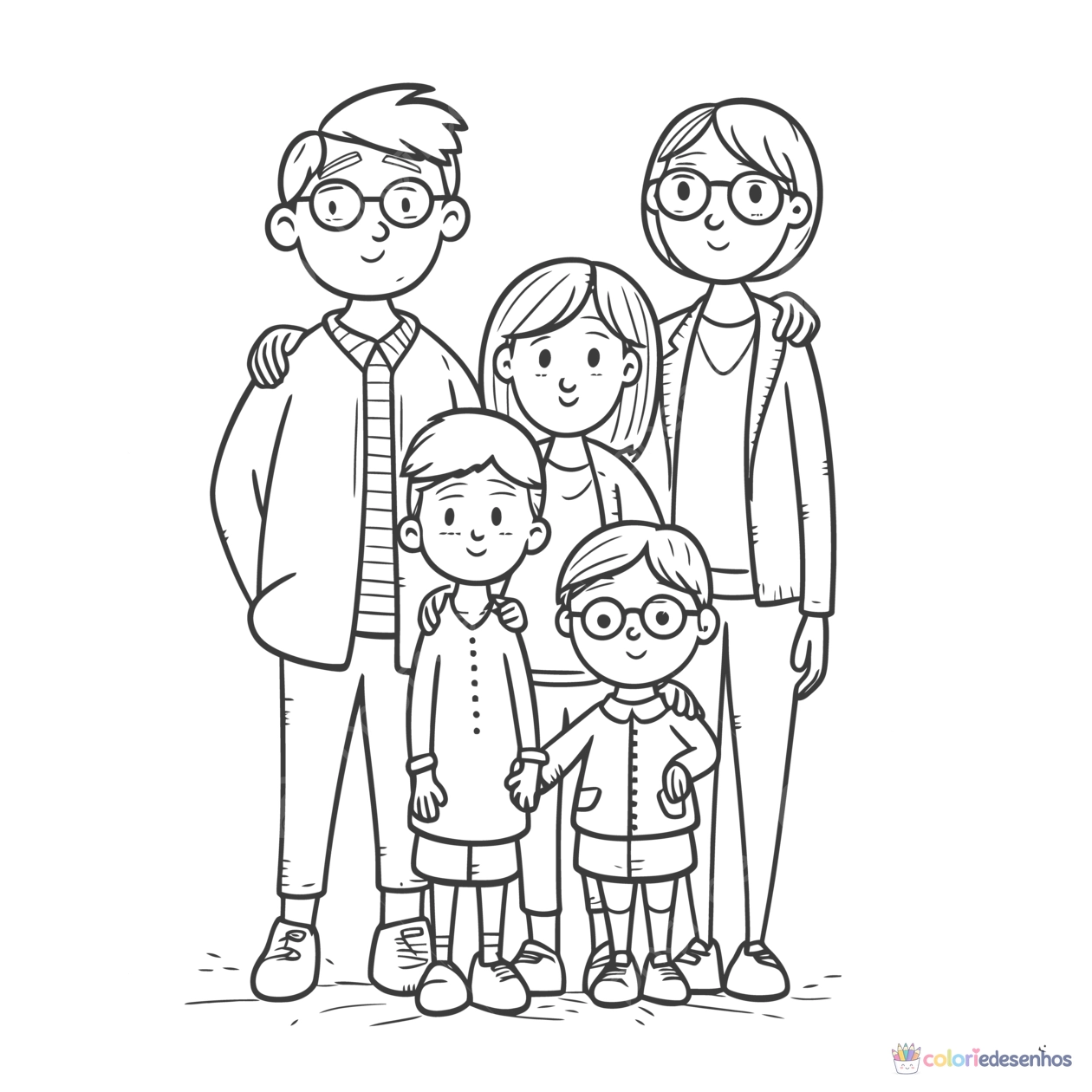 Família para colorir
