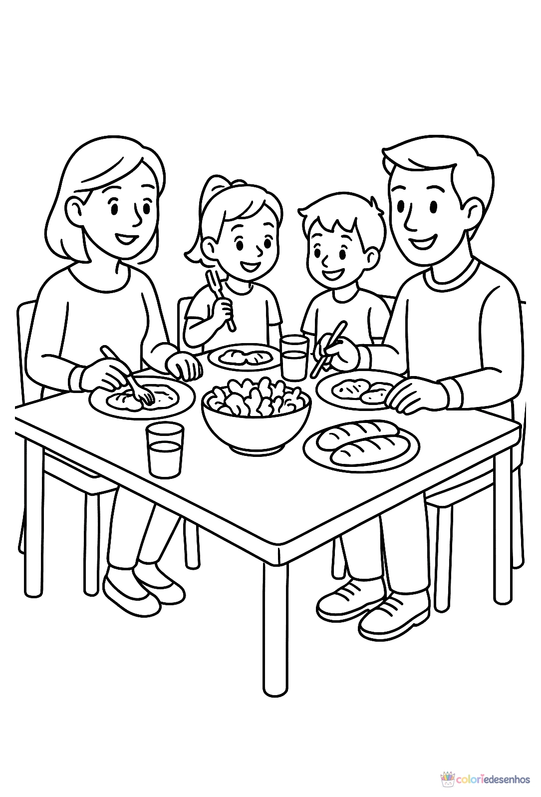 Família para colorir
