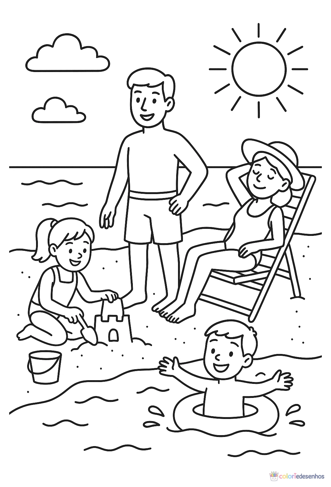 Família para colorir