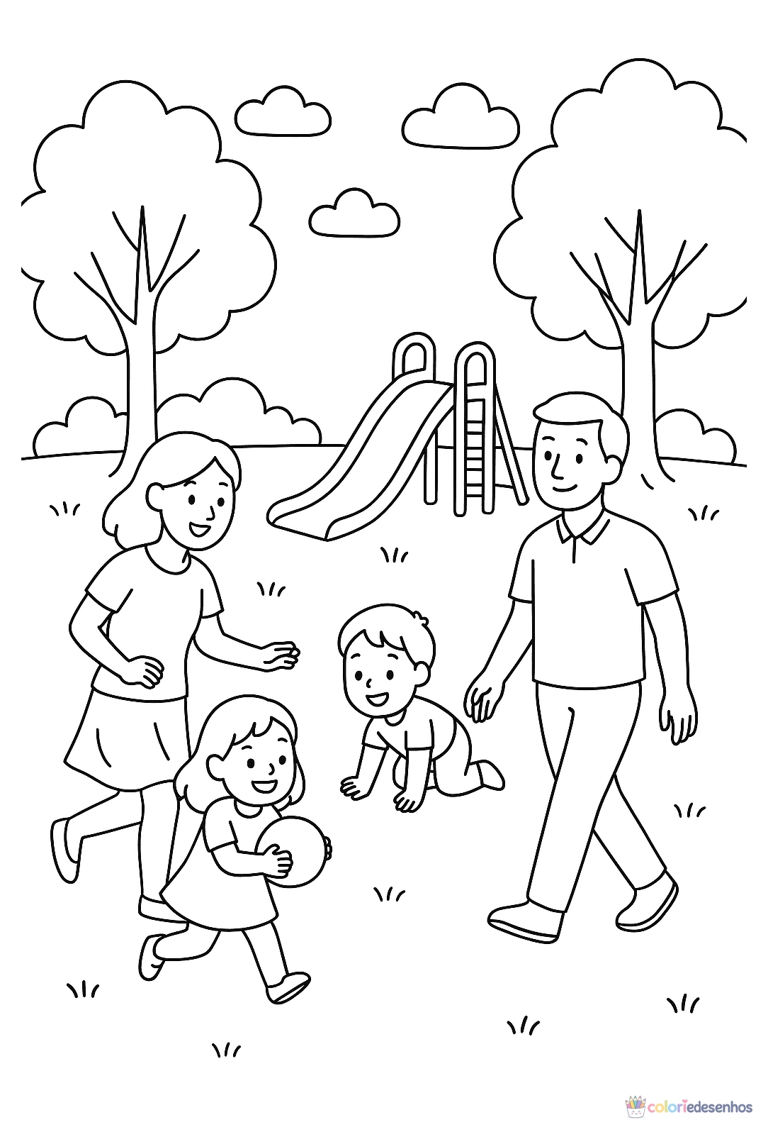 Família para colorir