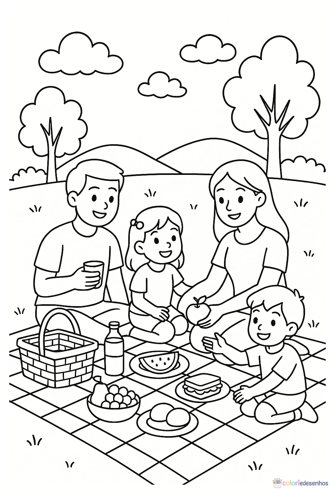 Família para colorir