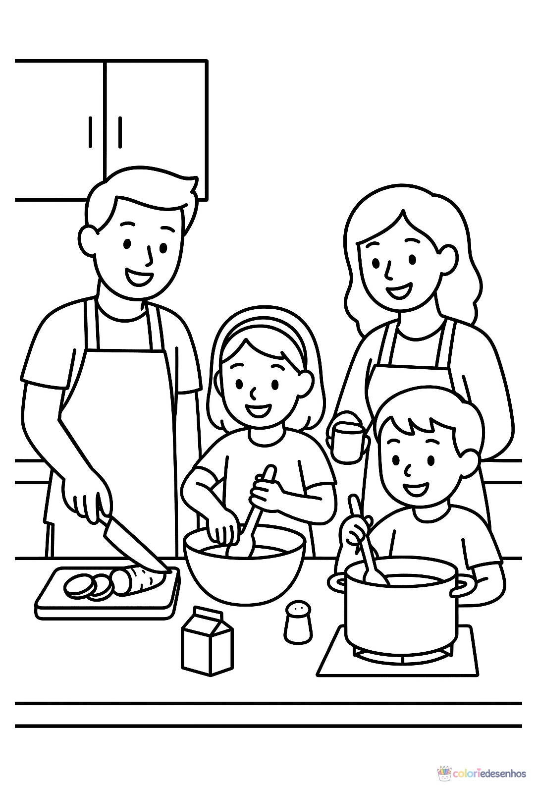 Família para colorir
