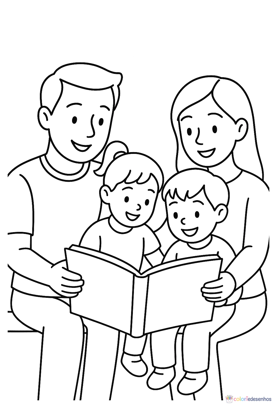 Família para colorir