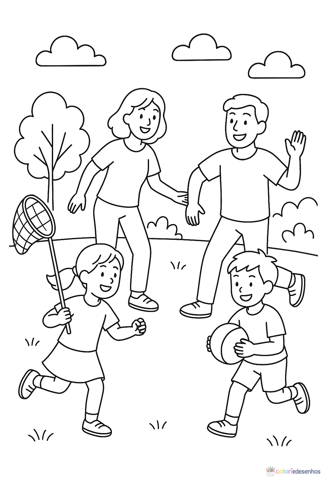 Família para colorir