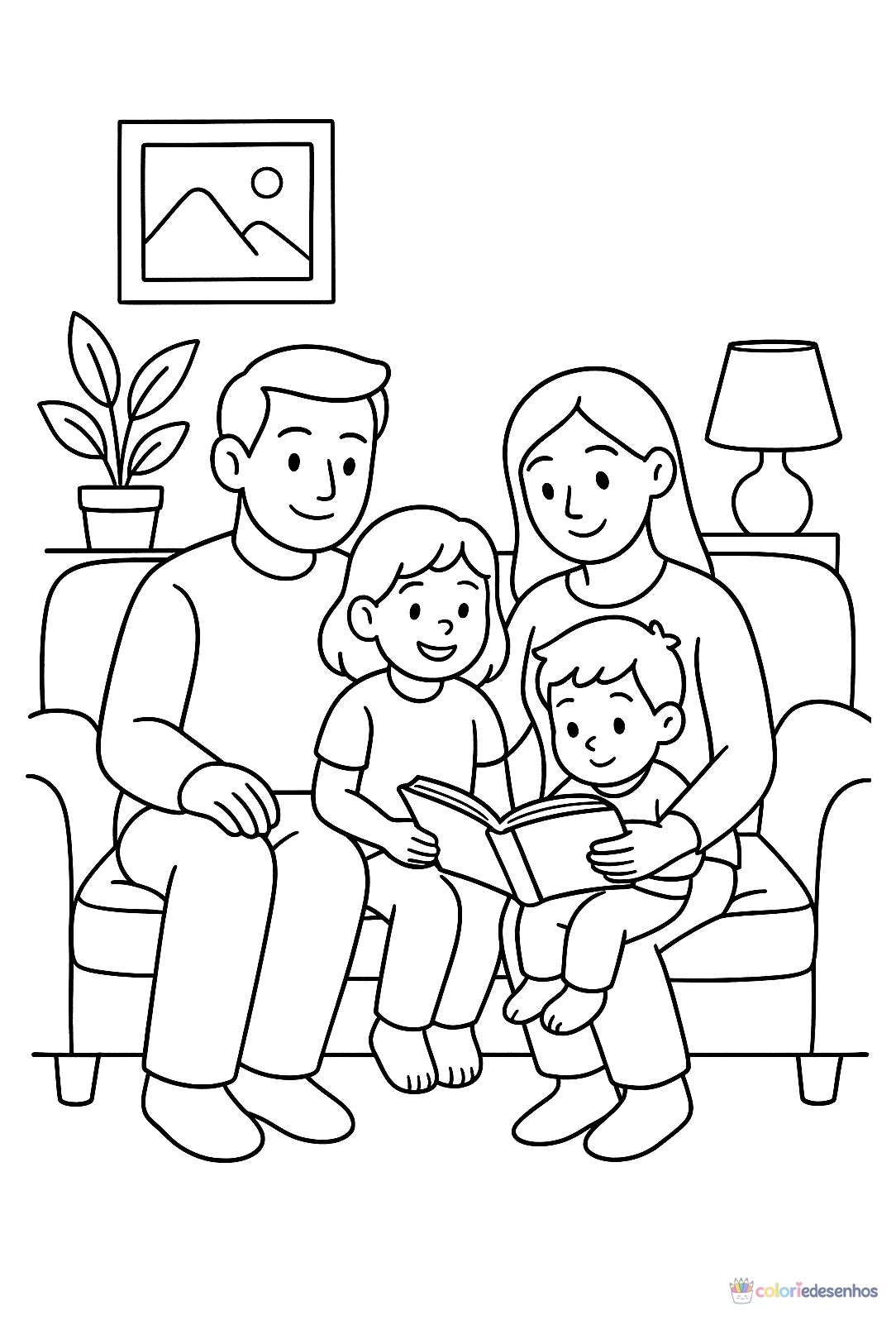 Família para colorir
