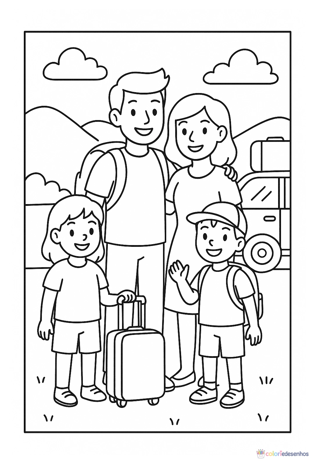 Família para colorir