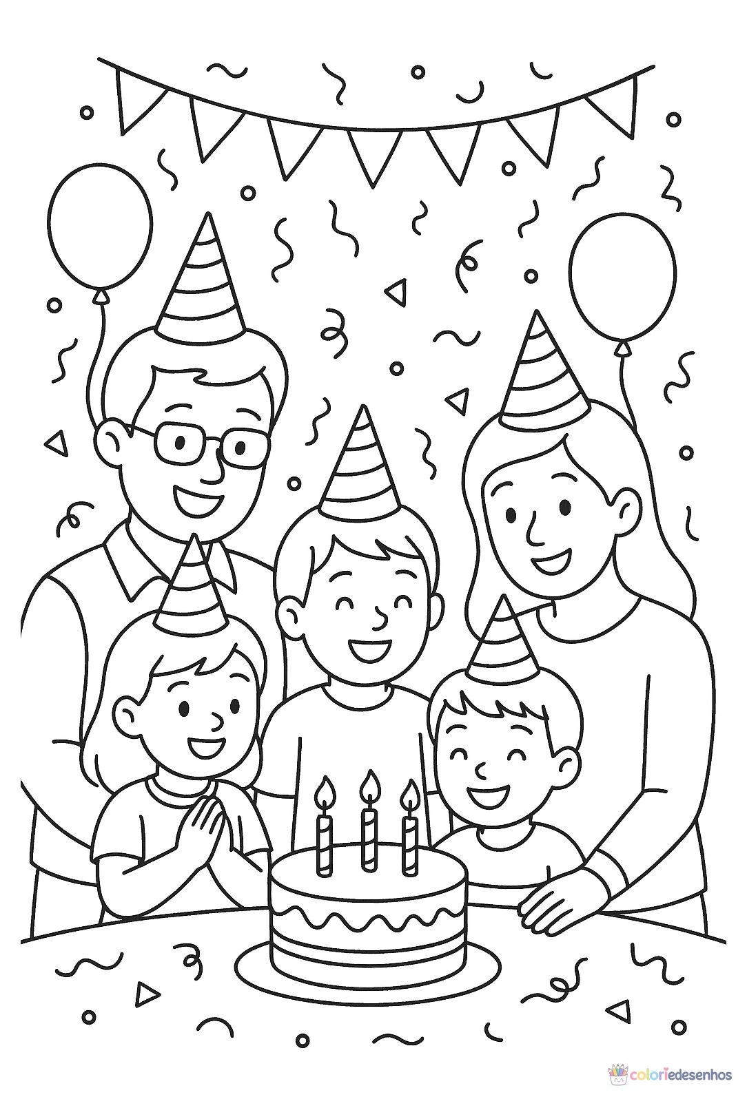 Família para colorir